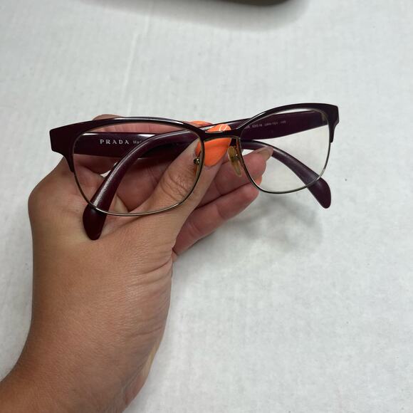 PRADA Maroon & Gold PR 65RV 53 x 16 Lightweight Women’s Designer Eye Glasses - Picture 6 of 12
